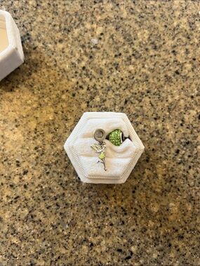 Pandora Silver Fairy Charm with Lime Green Accents